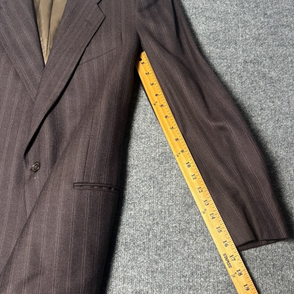 Emanuel Ungaro Uomo Brown Pinstripe Virgin Wool Blazer Saks Fifth Avenue 42L IT - Picture 10 of 16